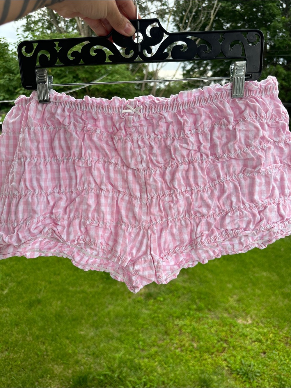 Women's Pink Smocked High-Waist Lounge Shorts